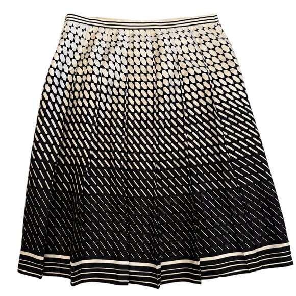 Beautiful! Ann Taylor Black & Cream Abstract Print A-Line Skirt Size 4 - Picture 2 of 8